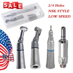 NSK Style Dental Low Speed Handpiece Straight Contra Angle Air Motor 1:1 Attach