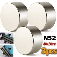 3PCS Round N52 Large Neodymium Rare Earth Magnet Big Super Strong Huge 40mm*20mm