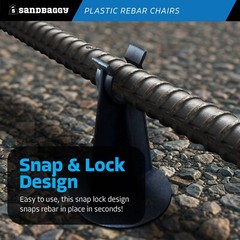 Sandbaggy 2-1/4 Inch Rebar Plastic Chair | Fits Rebar #3 to #5 | Heavy Duty