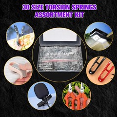 120Pcs Torsional Springs Assortment Kit, Stainless Steel Torsion Springs, Mechan