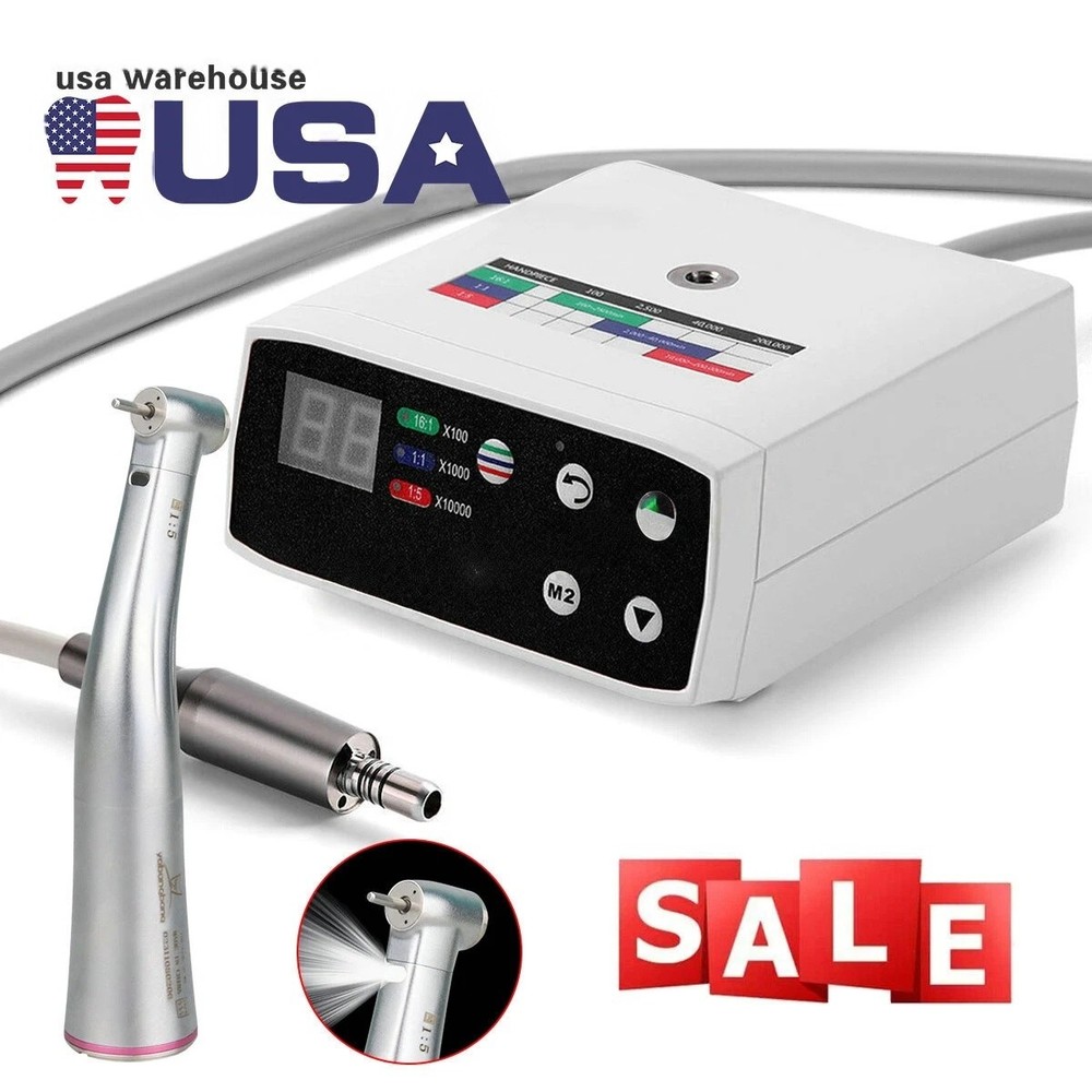 NSK NL400 Type Dental Electric Motor + 1:5 Handpiece Fiber Optic Contra Angle
