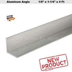 Aluminum Angle 1/8″ x 1-1/4″ x 4 Feet Length Unpolished Alloy 6061 90° Stock NEW