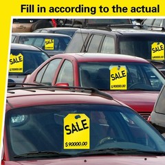 Crtiin 100 Pack Sale Tags Car Sign Dealer 8.46 x 11.81 inch, Yellow