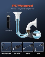 VEVOR Endoscope Camera 1920P HD Borescope for Android & IOS with 16.4FT Cable