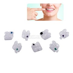 10X AZDENT Dental Orthodontic Clear Ceramic Brackets Braces Roth.022 Hooks 345