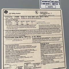 General Electric TH3365 400 Amp 600V Fused Disconnect Safety Switch