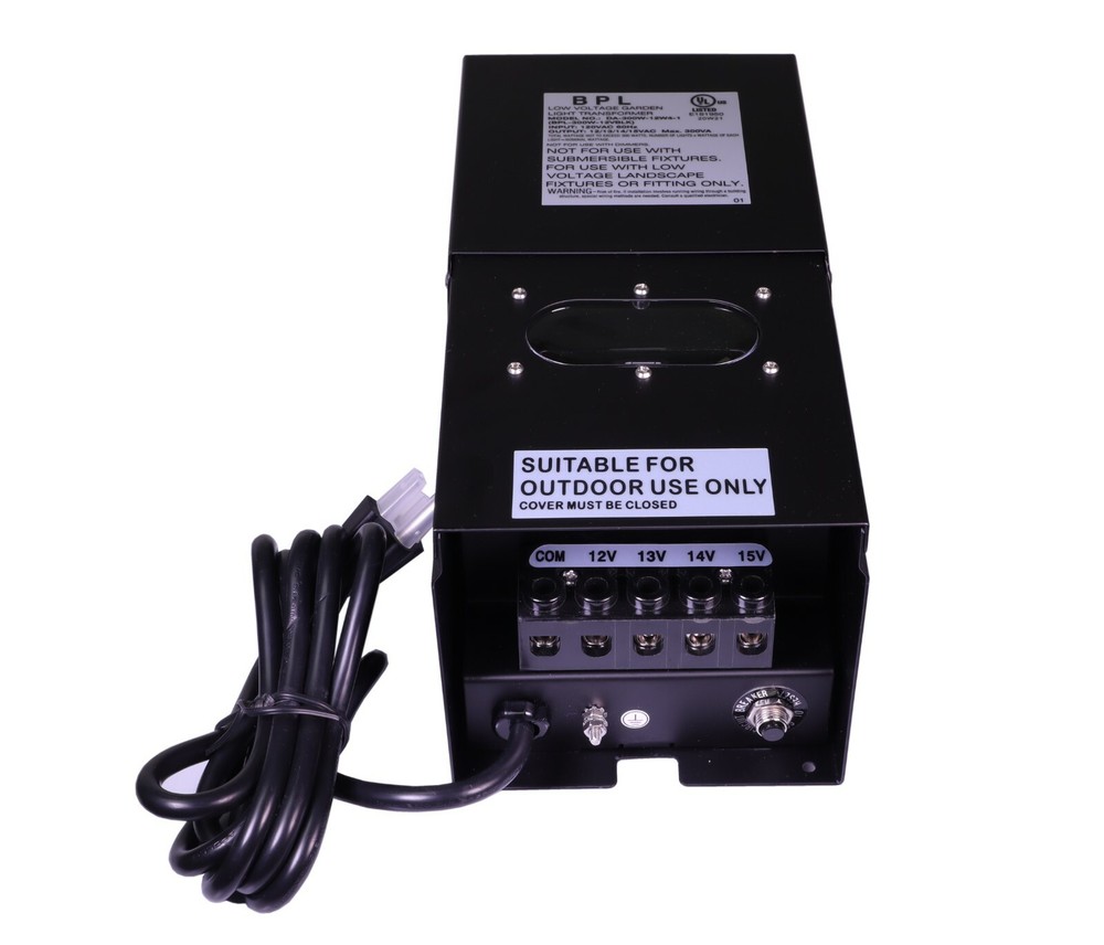 300W Multi-Tap 12-15V Low Voltage Lighting Transformer Landscape Light Metal