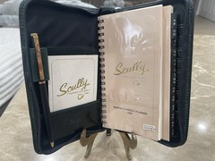 Vintage emerald green Scully leather zip-around planner NOS 1998