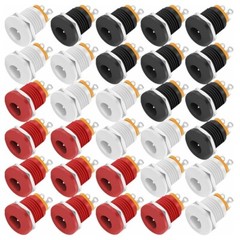 30 Pack Female DC Power Jack 5.5×2.1mm Panel Mount Connector 6V 9V 12V 24V C349