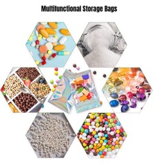 100 Holographic Mylar Foil Bags Smell Proof Resealable Zip Seal Pouches Gradient