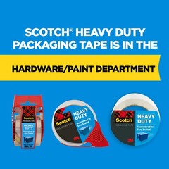 Scotch Heavy Duty Shipping Tape, 6 Rolls/Pack, 1.88″ x 54.6 yds, Clear (38506)..