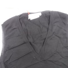 Alexander McQueen Women’s Sleeveless V-Neck Top, Fine Merino Wool, Black, Sz M