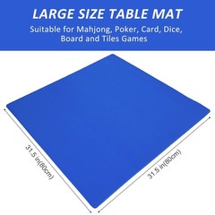 Large Mahjong Mat with Black Carrying Bag (Blue,31.5 inches), Anti Slip and N…