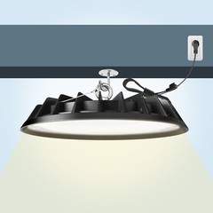 300W UFO LED High Bay Light, 6-Pack for Industrial Warehouses Shop Gym Garage