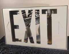 Vtg Commercial Metal Wall Ceiling End Pendant Mount EXIT Sign Light Hard Wired