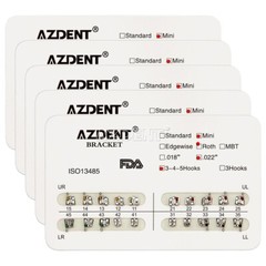 10 Packs AZDENT Dental Orthodontic Brackets Braces Metal Mini Roth.022 Hooks 345