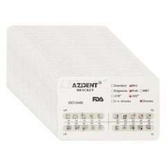 10 Packs Brackets Metálicos de Ortodoncia Dental Mini Roth .022 Ganchos 3 AZDENT