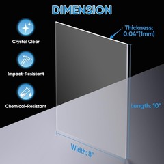 TICONN 6PK 8″ x 10″ PET Plexiglass Sheets, Clear Plastic Sheet, Easy to Cut Thin