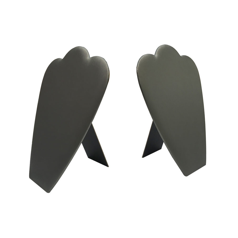 11″ High Slate Gray Leatherette Necklace Pad with Easel Jewelry Display Fixture