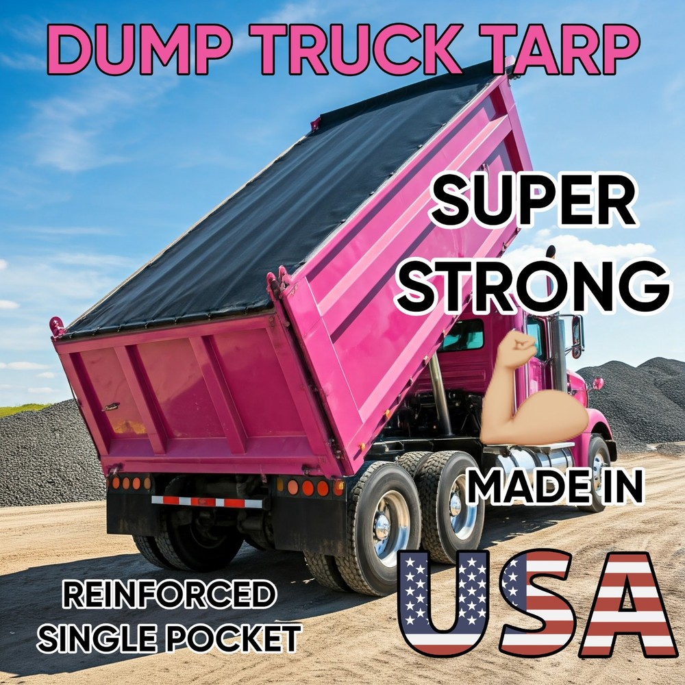 Dump Truck Tarp Mesh Tarp PVC Single Pockets Trailer Many Sizes USA MADE TOUGH