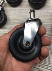 Plastiglide 2″ x 7/8″ Soft Rubber Caster Full Swivel Stem Mount Lot Of 5 See Pic