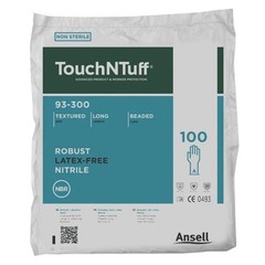 Ansell 93-300 Touchntuff 93-300, Disposable Gloves, 5.1 Mil Palm, Nitrile,