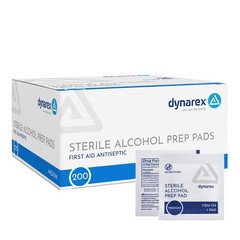 Dynarex DynaSafety Sterile Alcohol Prep Pads – 10 Count (Pack of 200), White