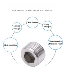 5pcs Stainless Steel Hex Head Thread Socket Pipe Plug 3/4″ NPT Plugs USA STOCK