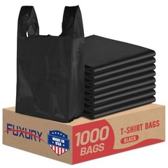High-Efficiency 1000 Count Black Plastic Bags 11.5″ x 6.5″ x 21″ for Retail Use