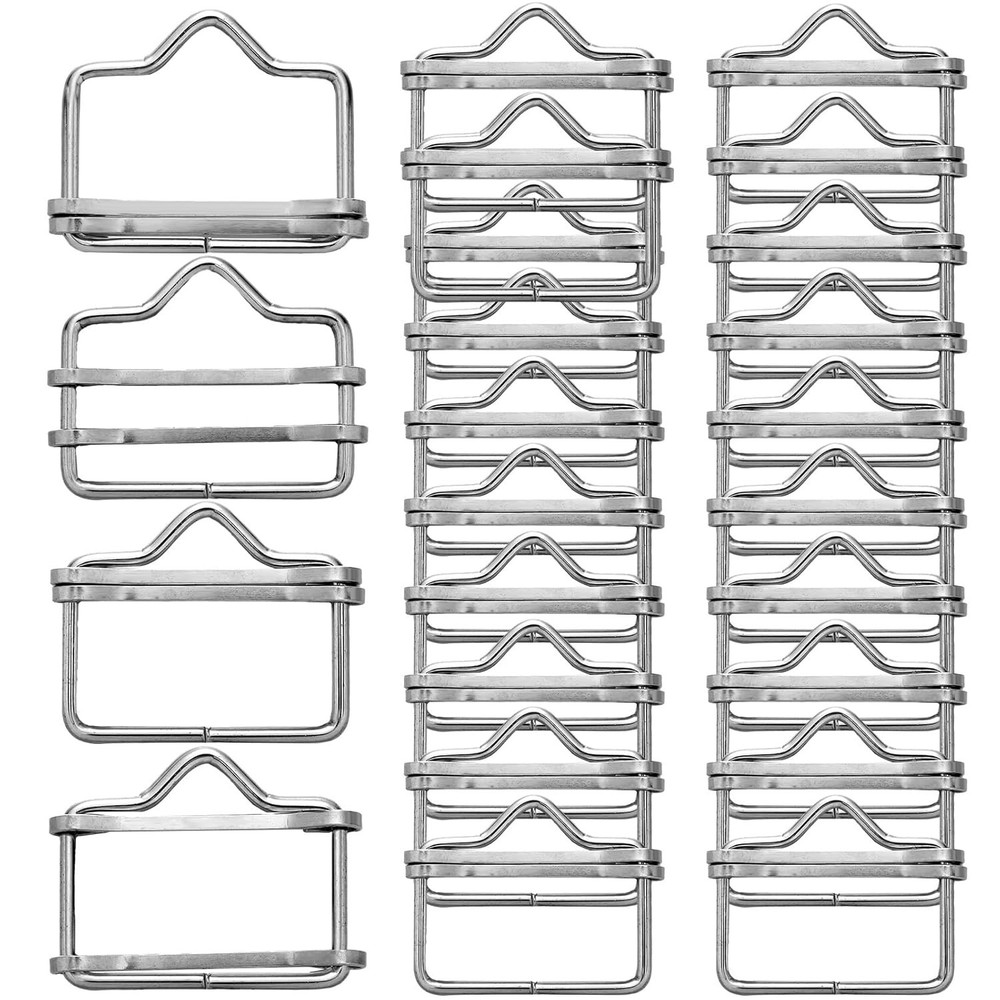 Tandefio 24 Pieces 1.6 Inches Electric Fence Poly Tape Splicer silver