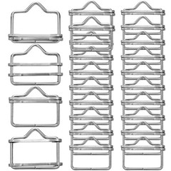 Tandefio 24 Pieces 1.6 Inches Electric Fence Poly Tape Splicer silver