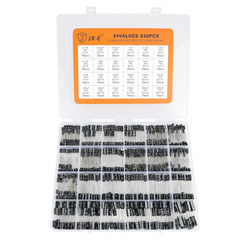 630 Pcs 24 Value Aluminum Electrolytic Capacitor Assortment Kit 0.1μF-1000μF