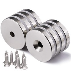1.26 inch x 0.2 inch Neodymium Disc Countersunk Hole Magnets, Rare Earth Cabi…