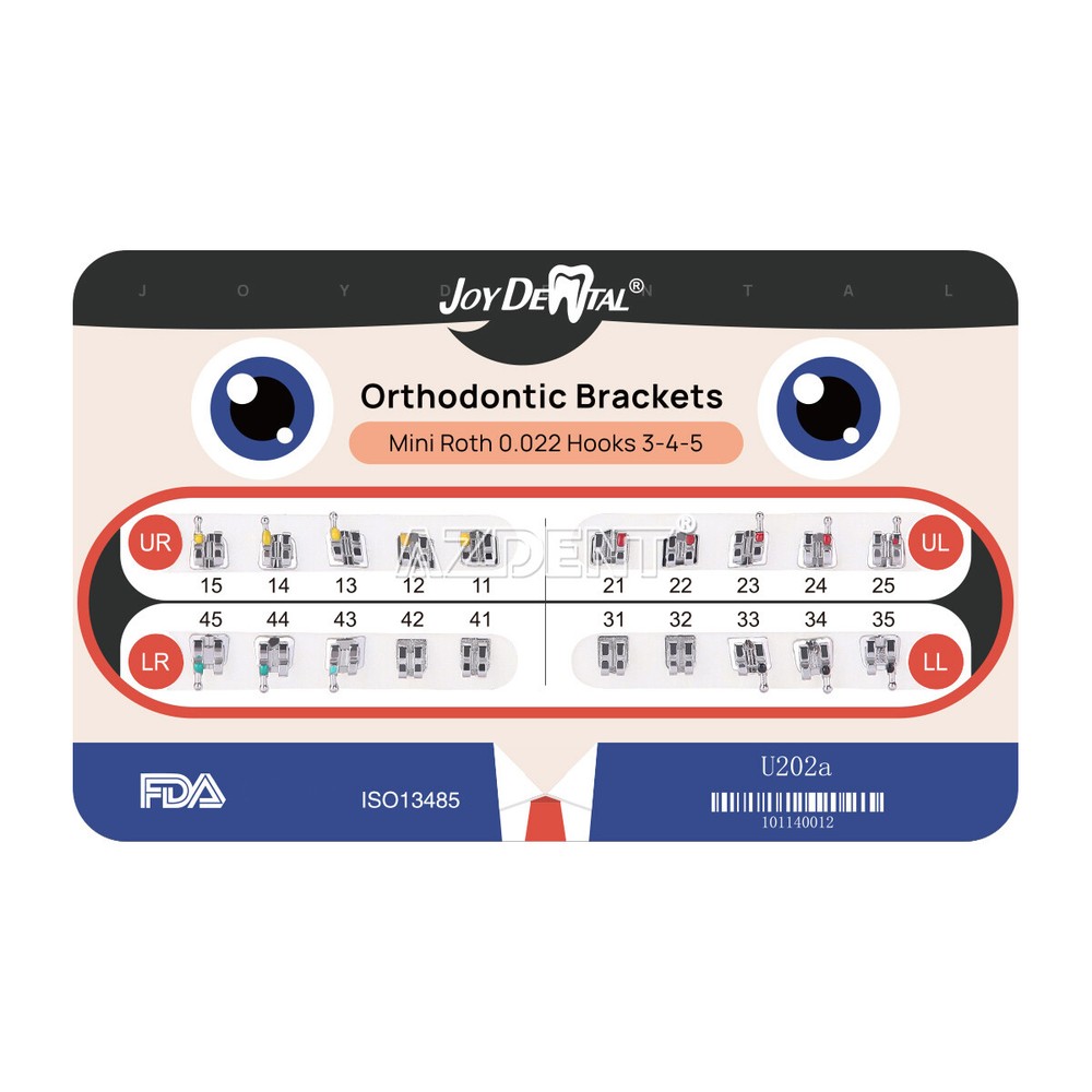 10 Packs AZDENT Dental Orthodontic Brackets Braces Metal Mini Roth.022 Hooks 345