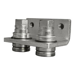Hydraulic Quick Release Coupling Double Bracket Female 1/2” Body x 1/2” BSP