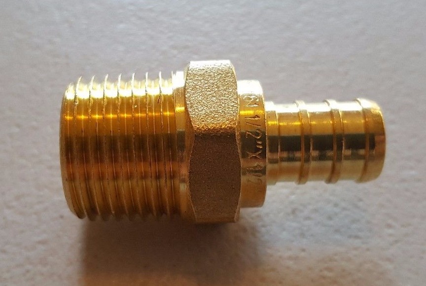 10) 1/2 PEX X 1/2″ MALE NPT THREADED ADAPTER PEX B CRIMP FITTING LEAD FREE BRASS