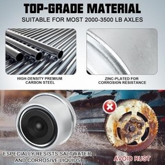 4Sets 1.98”OD Trailer Hub Bearing Metal Dust Cover with Extr Color: 1.98 4PCS