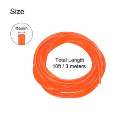 Polyurethane Round Belts 5mm Dia 3 Meters 10ft Length Smooth Surface Orange