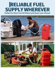 16 Gallon Portable Fuel Caddy Tank with 12V / 4AA Battery Powered Transfer Pump