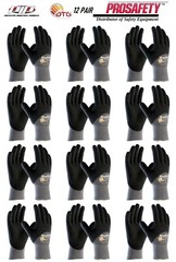 12- PIP 34-845 MaxiFlex Coated Dotted Palms Nitrile Grip PROTECTIVE WORK GLOVES