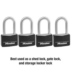 Master Lock 141QLF Covered Aluminum Padlock (4 PACK) Keyed Alike w/ Keys (NEW)