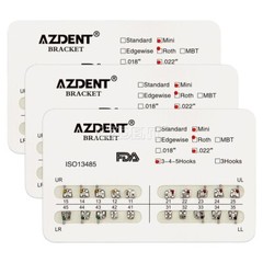 20pcs AZDENT Dental Orthodontic Metal Brackets Braces Mini Roth.022 Hooks 345