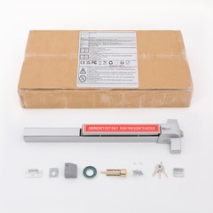 Door Push Bar Panic Exit Device with Lock Commercial Emergency Hardware Silver