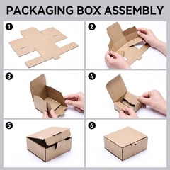 Small Shipping Boxes 3.5×3.3×1.6 Inches, 25-Pack Brown Corrugated Cardboard G…