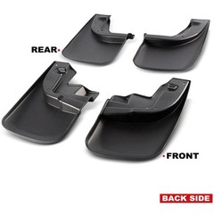 Front Rear Splash Guards Flaps with Fender Flares Heavy-Duty Black 03RSA2012ZBK