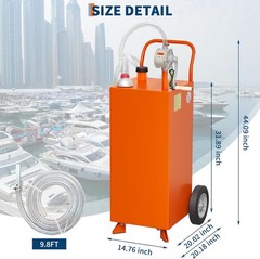 30 Gallon Fuel Caddy w/Pump Wheels Portable Fuel Gasoline Diesel Transfer Tank