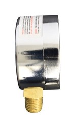 1-1/2″ Vacuum Gauge – Chrome Plated Steel Case, 1/8″NPT, Lower Mnt. -30 inHg/0
