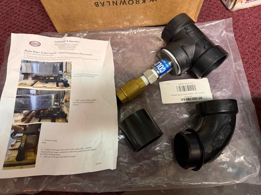 CMA Dish Machines 13476.02 Tempering Kit, Drain Water, 180 Upright RETAIL $650