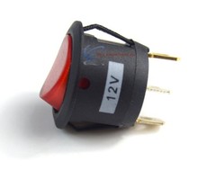 5 PCS 12 Volt Round 3 Prong Red LED Rocker Switch Car SPST Toggle Switch 12V