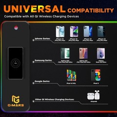 Gimars RGB Gaming Mouse 11.8L x 31.5W inches, Black-RGB+Wireles Charging